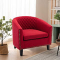 White Leather Upholstered Accent Arm Chair with Solid Wood Legs U1248