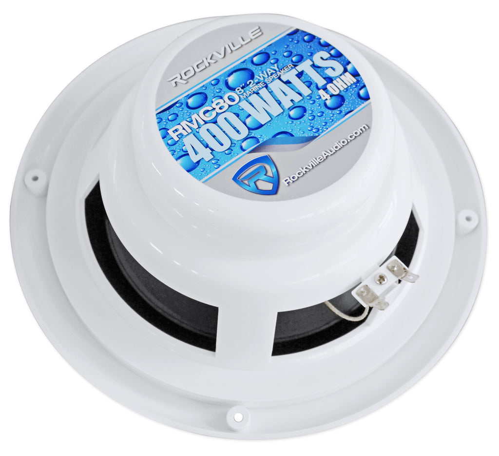 8" 1600w Marine Boat Speakers with Wakeboards Amp Wire Kit N931