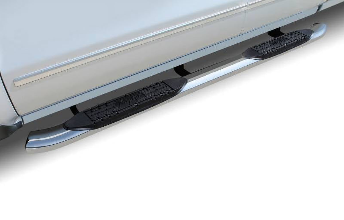 Polished Stainless Steel Rocker Panel Mount Curved Oval Step Bars F3374
