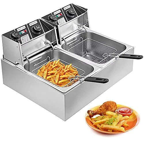Stainless Steel Electric Deep Fryer with Basket 12.7QT F242587