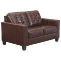 Walnut Leather Loveseat B6989