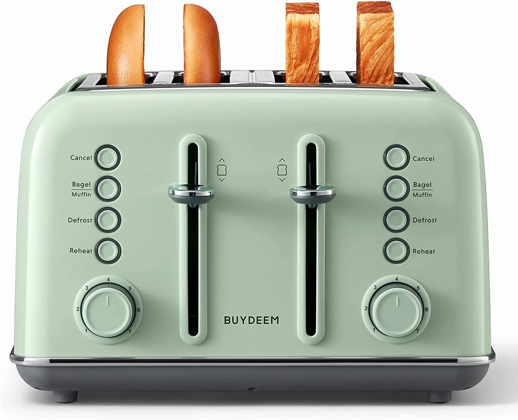 Retro Stainless Steel Toaster with Extra Wide Slots T948032