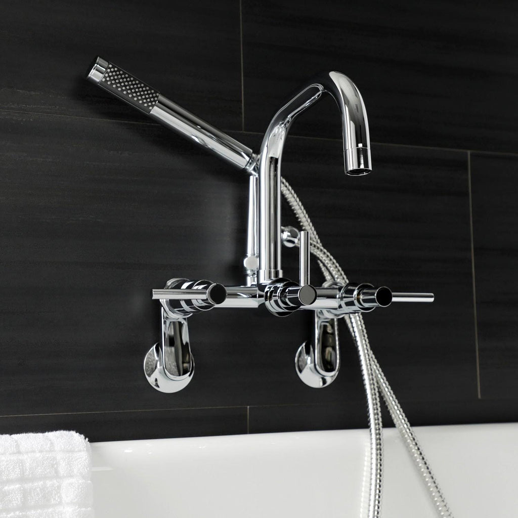 Brushed Nickel Wall Mount Clawfoot Tub Faucet O136