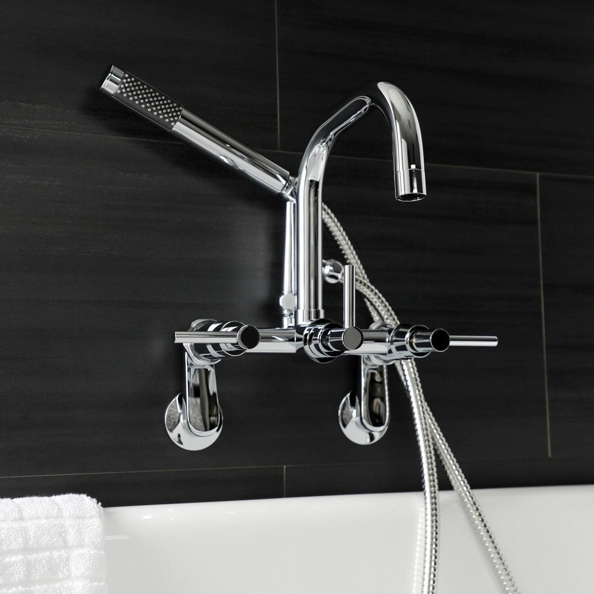 Brushed Nickel Wall Mount Clawfoot Tub Faucet O136