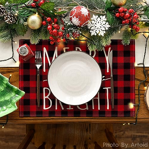 Buffalo Plaid Christmas Placemats Set of 4 E4224