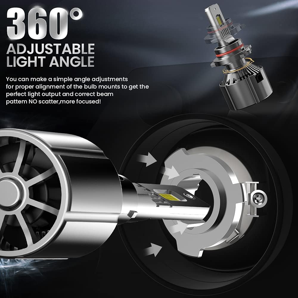 9006 LED Headlight Bulbs HB4 120W 20000LM 6500K Cold White Pack of 2 D562600