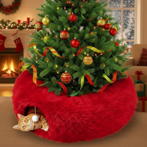 Christmas Cat Tunnel Bed with Washable Cushion Y8466
