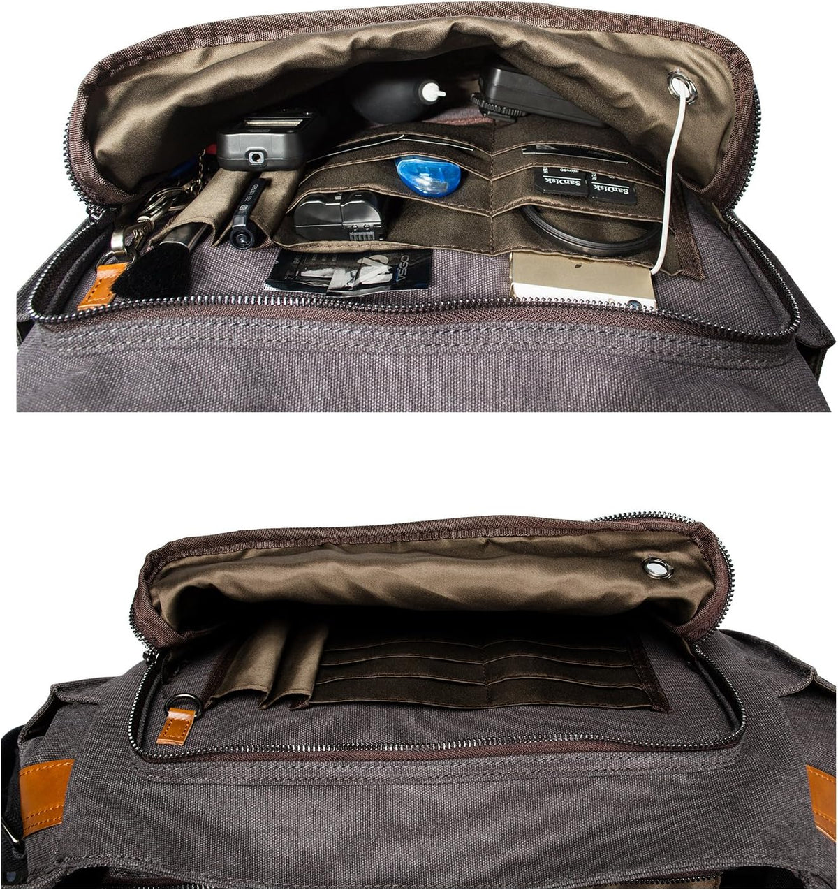 Canvas Messenger Bag with Camera Insert Sleeve A1404