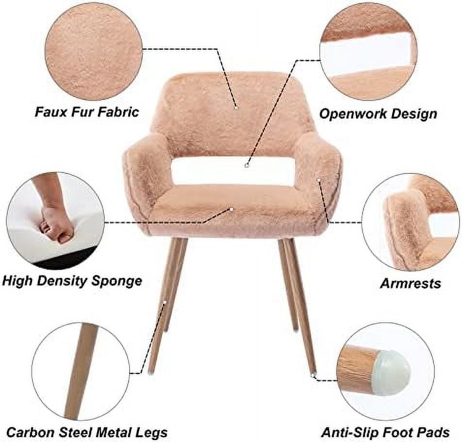 Faux Sherpa Accent Armchair with Metal Legs U5541