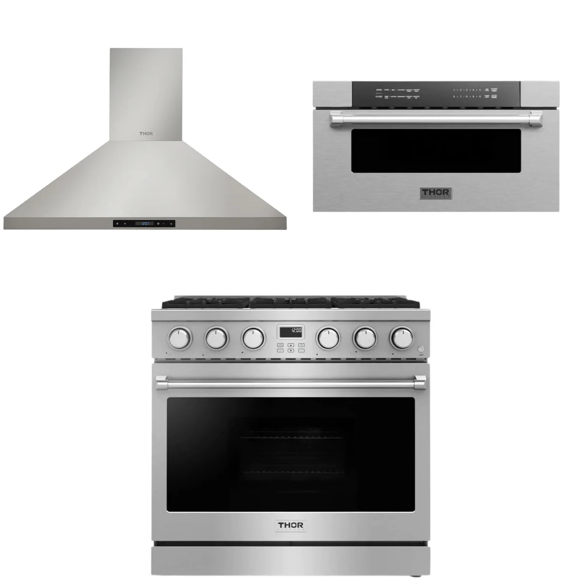 36 Gas Range, Range Hood and Microwave Z371770