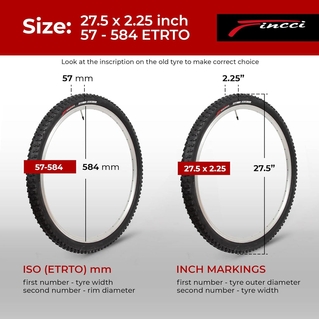 Pair 27.5 x 2.25 Inch Foldable 60 TPI All Mountain Enduro Tires with Nylon Protection X9301
