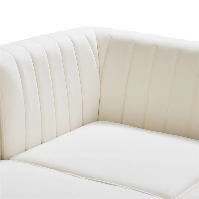 Cream Velvet Modular Sectional V260382