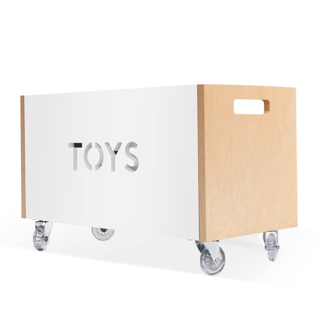 Toy Box Chest on Casters, Birch / White L7882