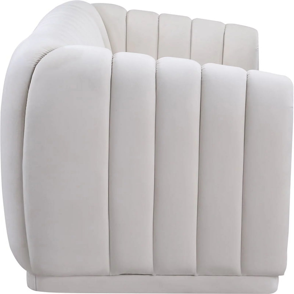 Cream Velvet Wood Sofa M45875