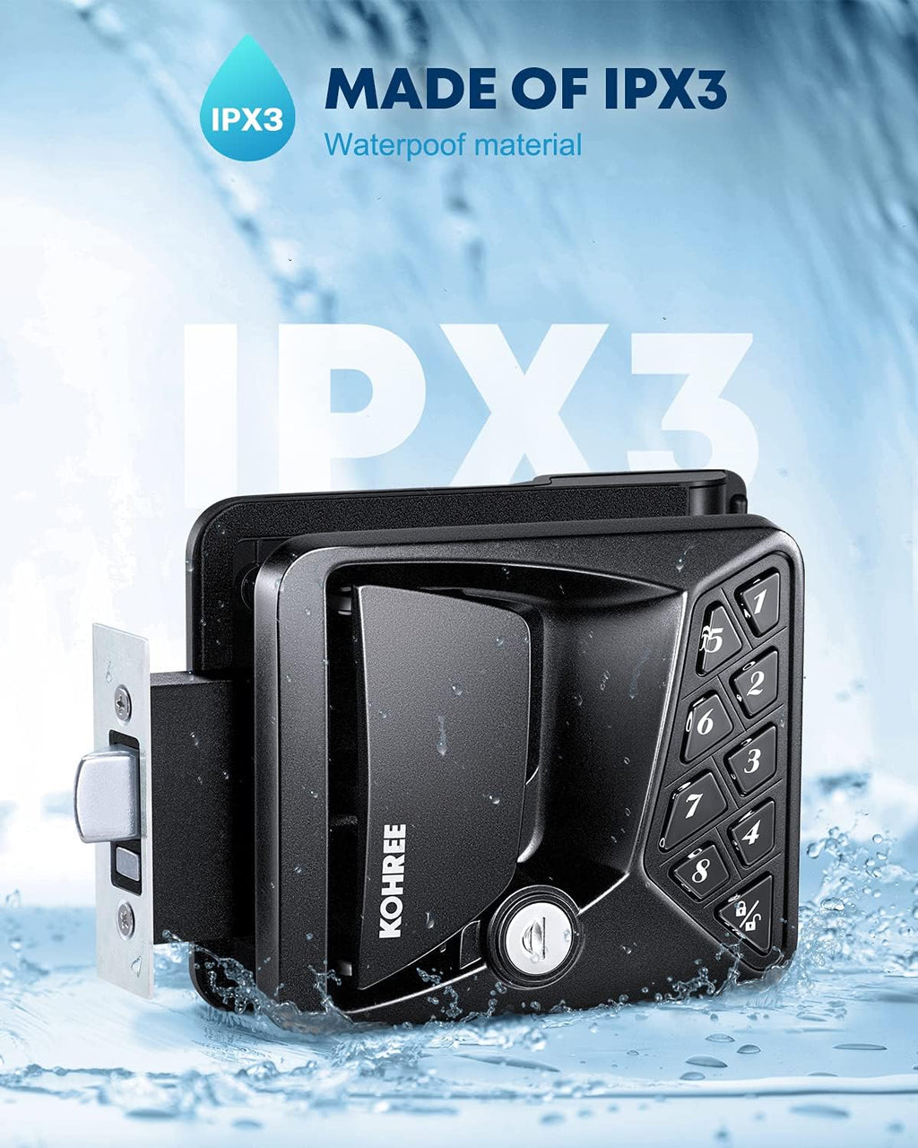 Waterproof Keyless Entry Door Lock with Keypad Deadbolt T98877