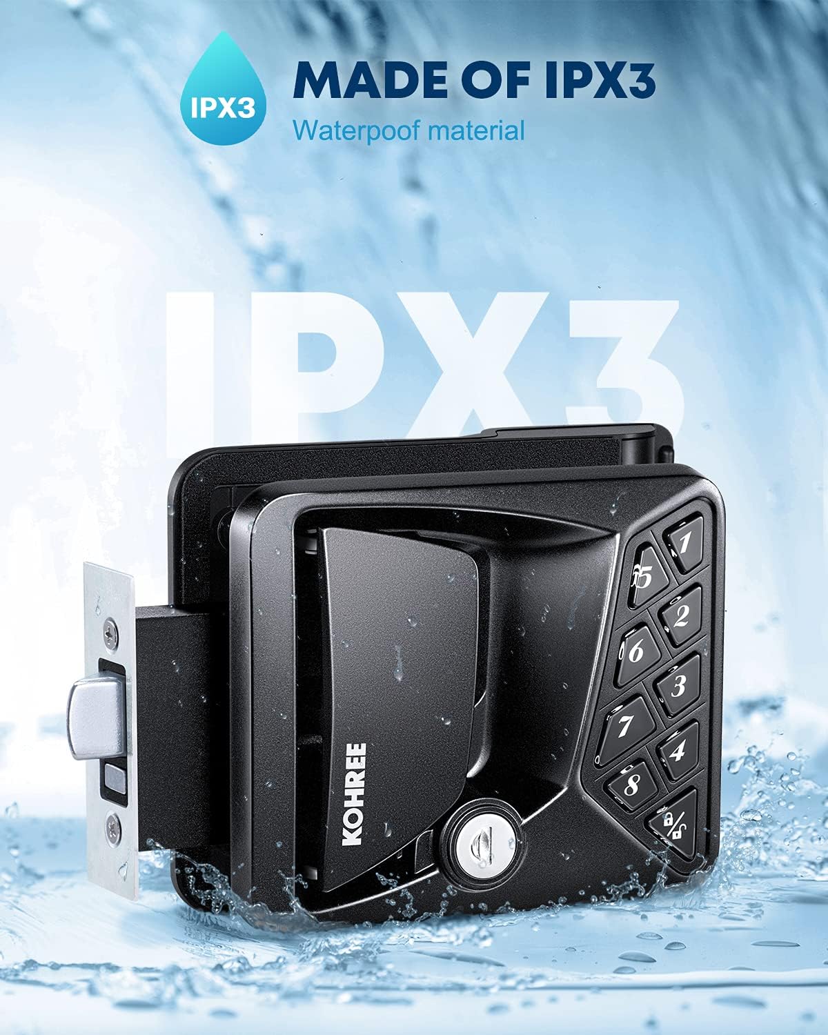 Waterproof Keyless Entry Door Lock with Keypad Deadbolt T98877