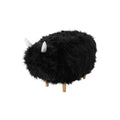 Black Furry Yak Ottoman Y687848