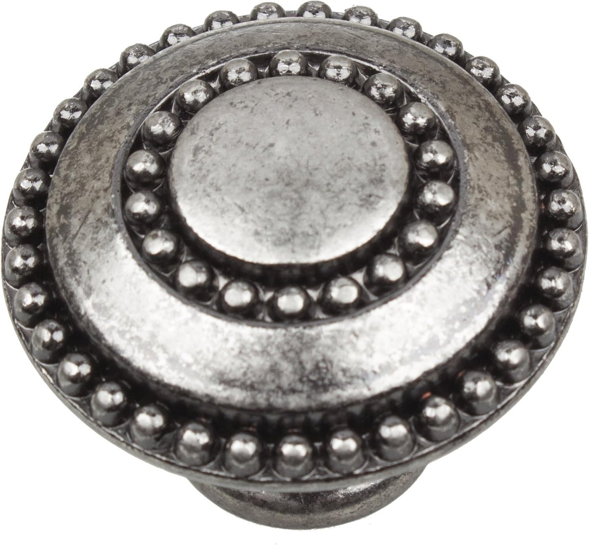 25 Pack Matte Black Round Double-Ring Beaded Cabinet Knobs C659