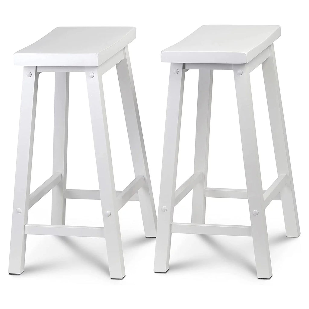White Set of 2 24In Kitchen Counter Stools E8973