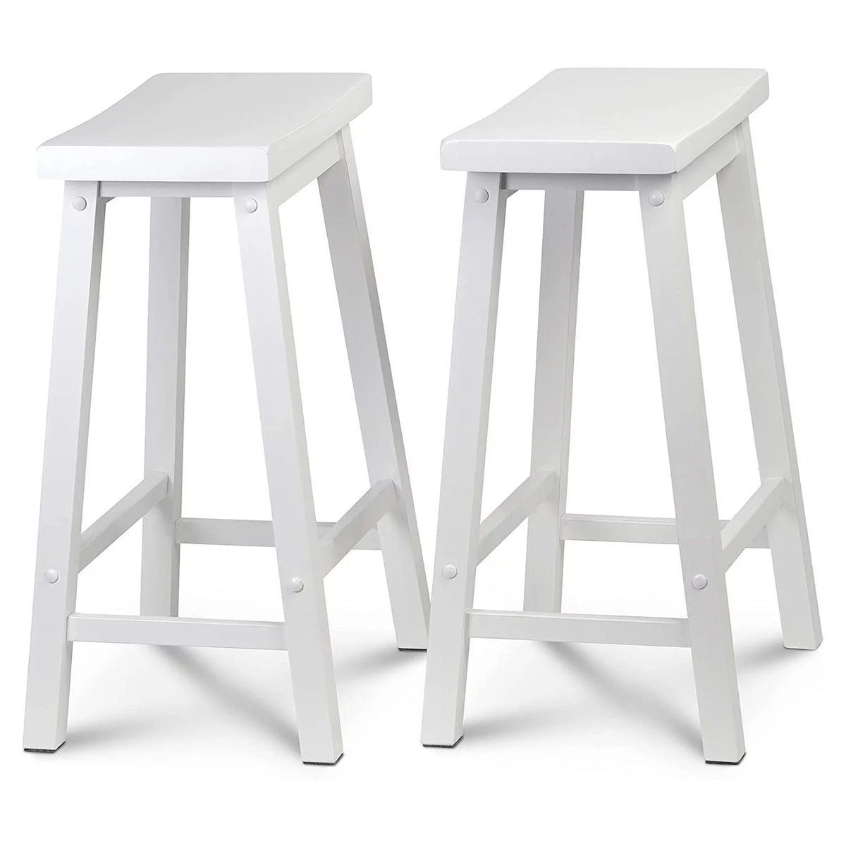 White Set of 2 24In Kitchen Counter Stools E8973