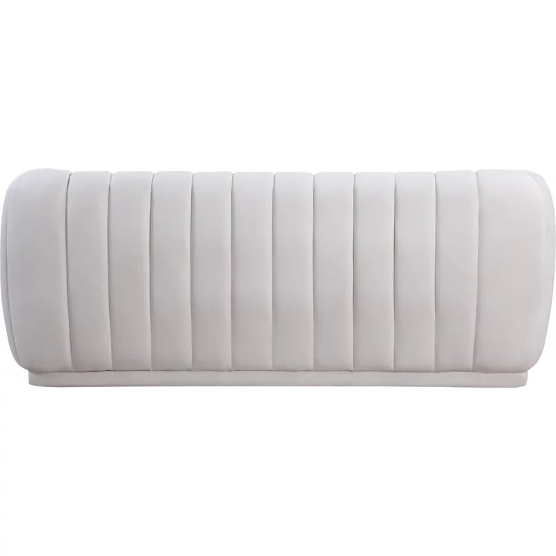 Cream Velvet Wood Sofa M45875