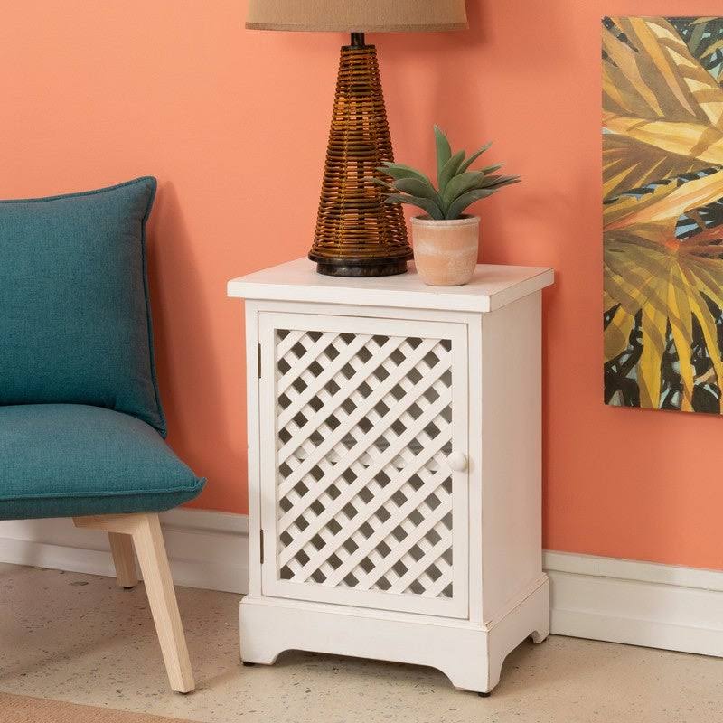 White Wood Door Cabinet X585834