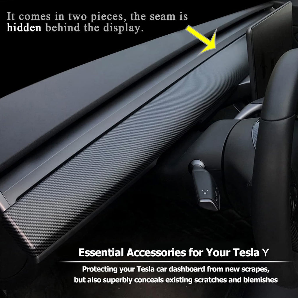 ABS Matte Carbon Fiber Pattern Dash Cover Wrap Pack of 2 C445048