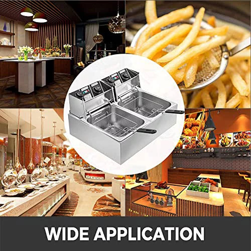 Stainless Steel Electric Deep Fryer with Basket 12.7QT F242587