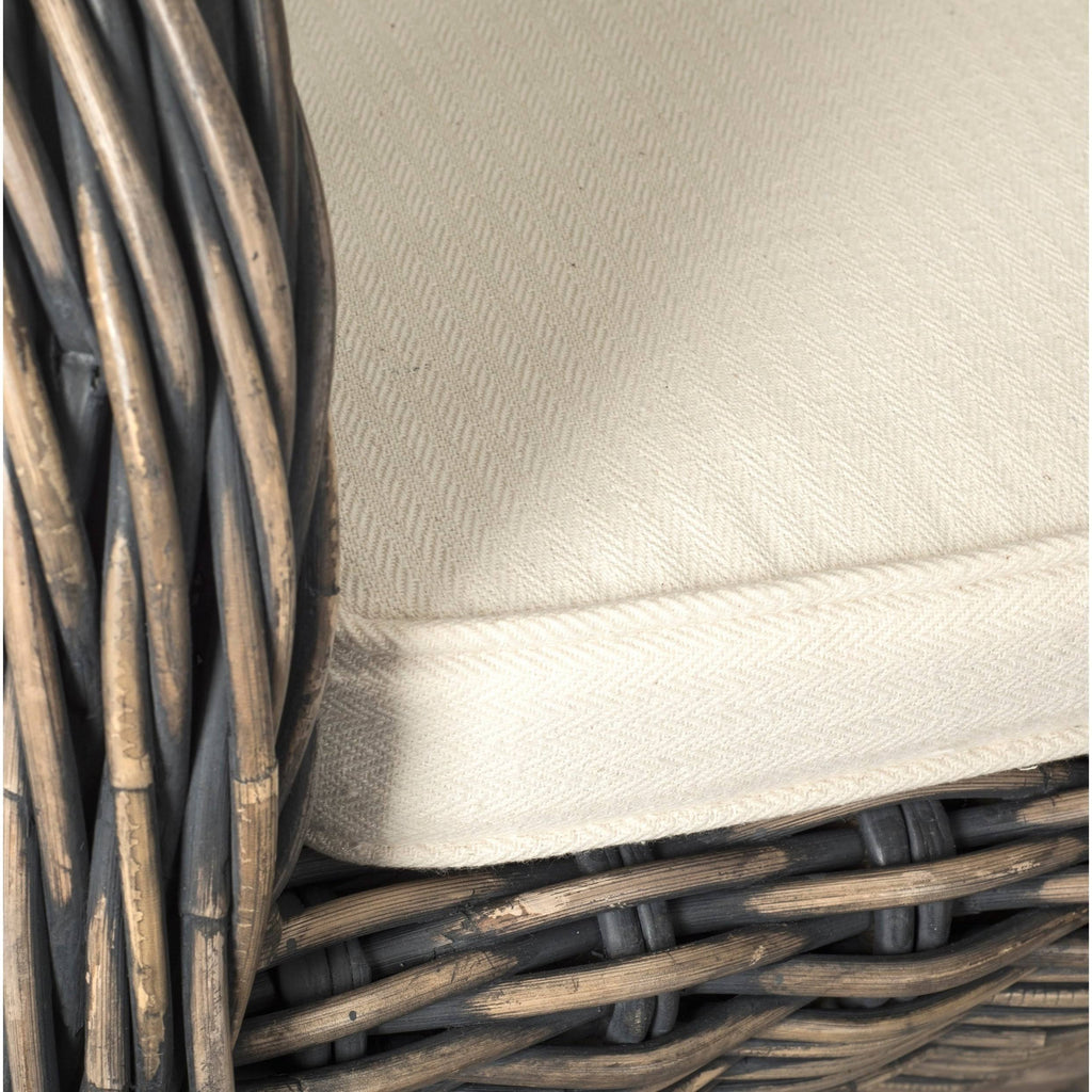 Black Wash Wicker Club Chair D439568