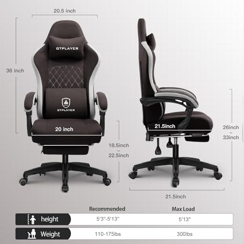 Gaming Chair with Footrest D953
