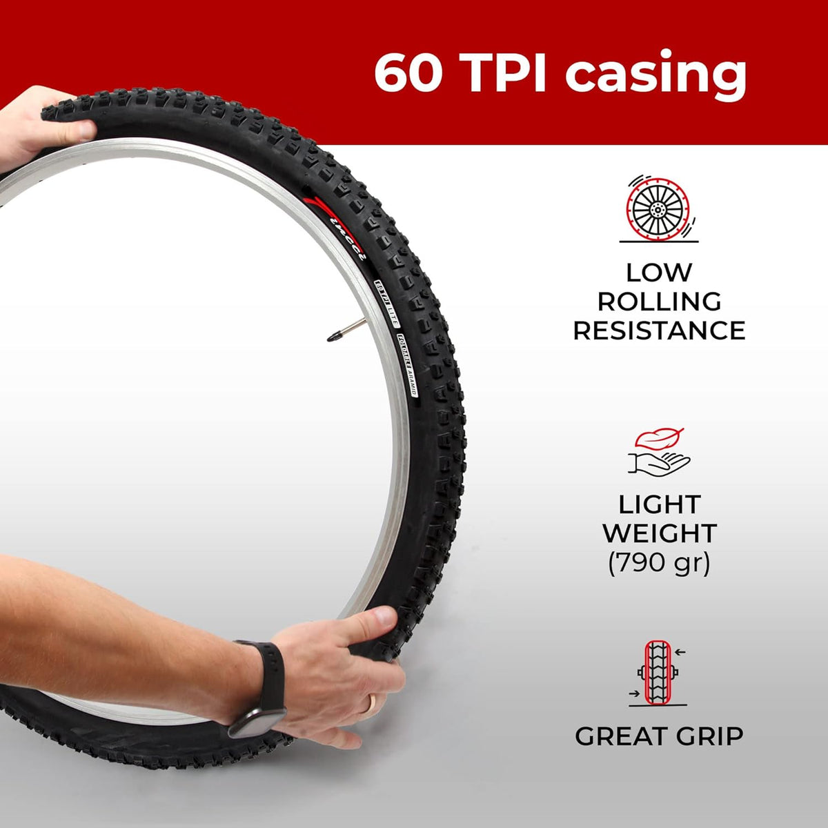 Pair 27.5 x 2.25 Inch Foldable 60 TPI All Mountain Enduro Tires with Nylon Protection X9301