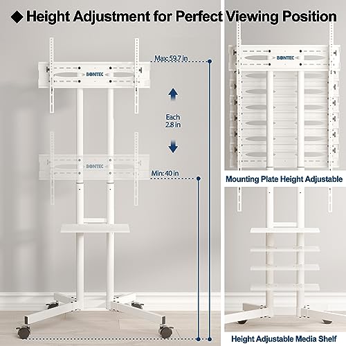 Black Mobile TV Stand with Locking Wheels E451