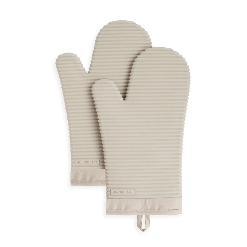 Ribbed Soft Silicone Oven Mitt Set, Set of 2 B65102