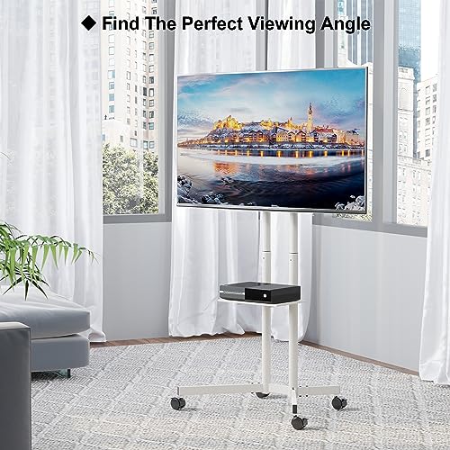 Black Mobile TV Stand with Locking Wheels E451