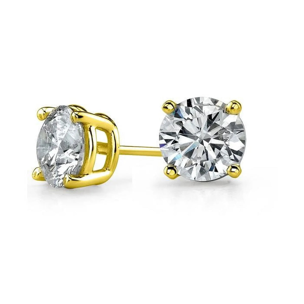 14k Yellow Gold 1/4 Carat Solitaire Stud Earrings U57908