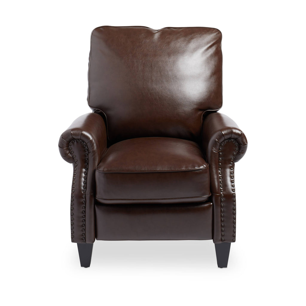 Brown Leather Pushback Recliner E464