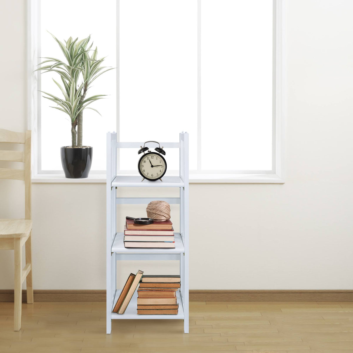 White 3-Shelf Folding Bookcase M62367
