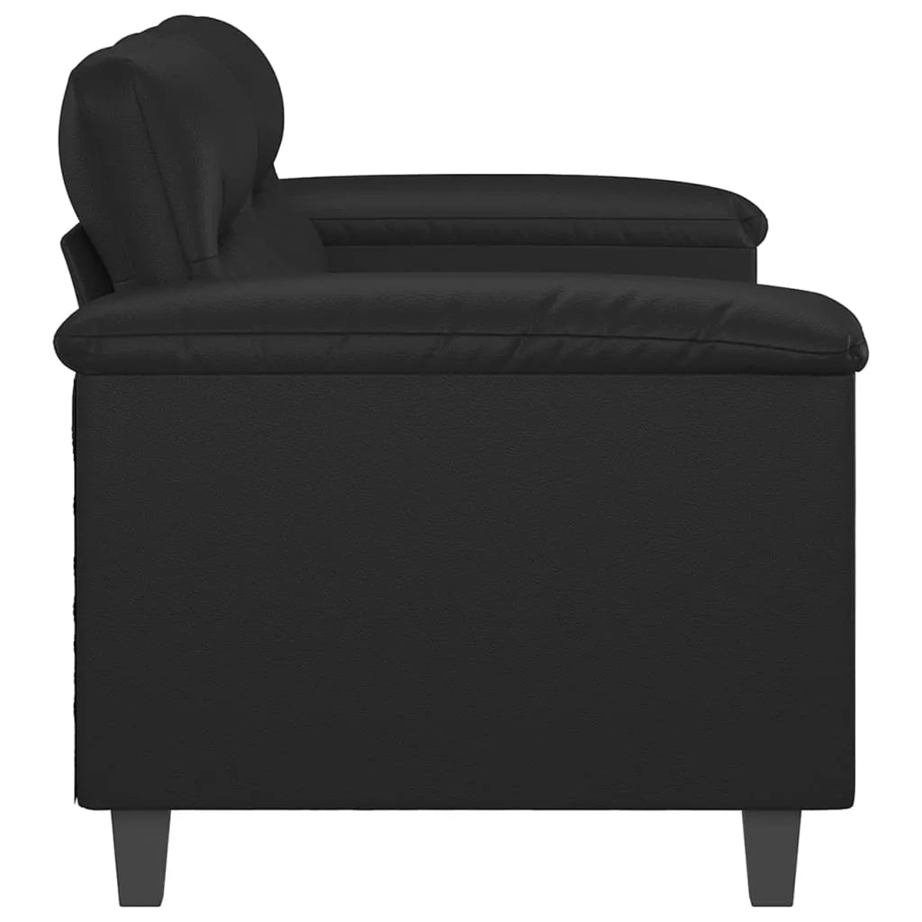 Black Faux Leather 2-Seater Sofa A528263