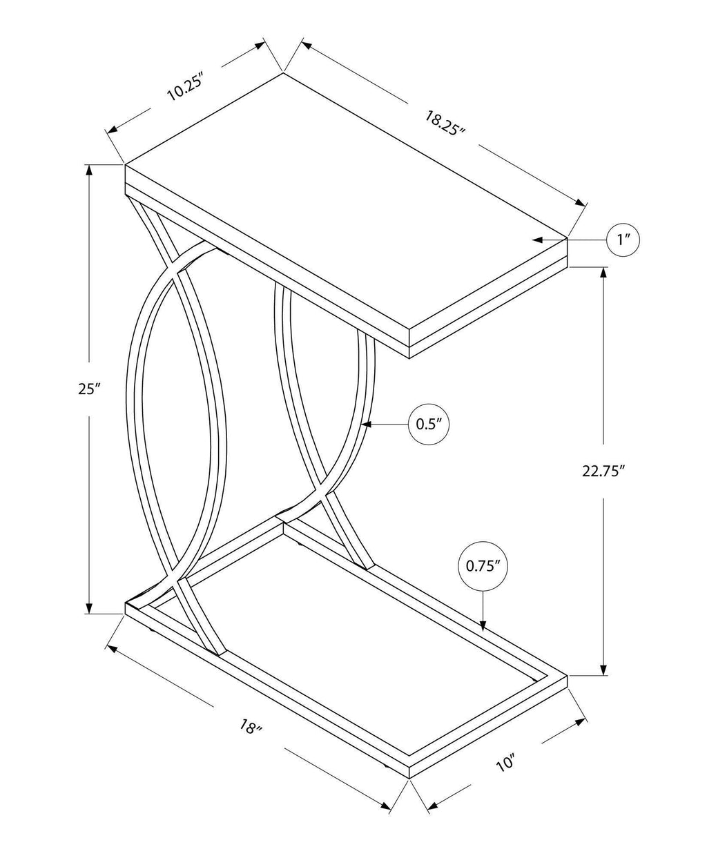 Grey MDF Laminate Metal Accent Table V21821