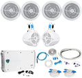 8" 1600w Marine Boat Speakers with Wakeboards Amp Wire Kit N931