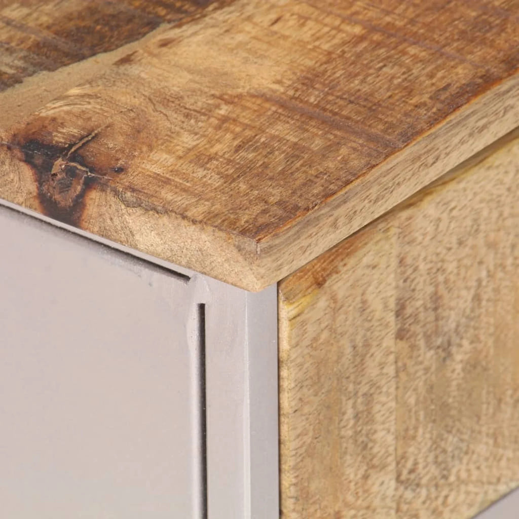 Rough Mango Wood Bedside Cabinet L380
