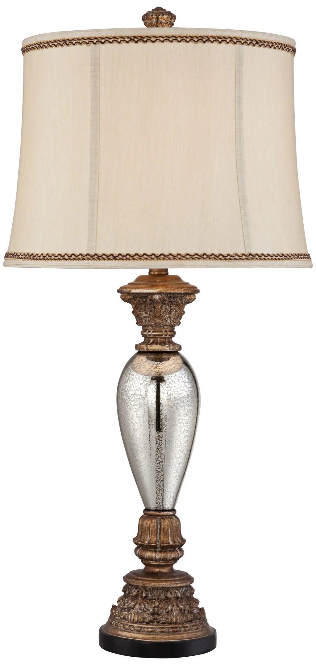32 1/2" Tall Traditional End Table Lamp Gold Silver Mercury Glass F771