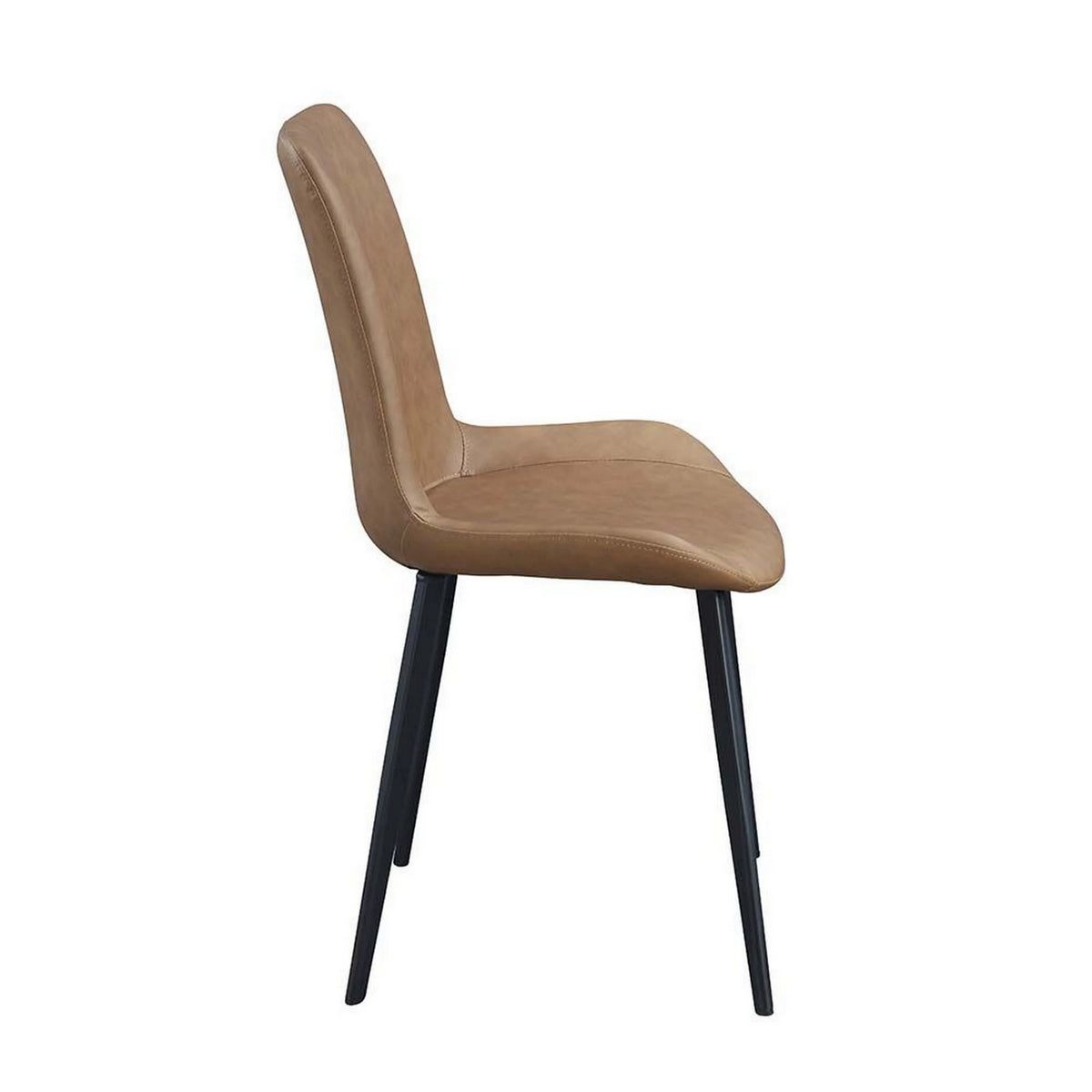 Tan Brown Vegan Leather Dining Chair, Set of 2 I34994