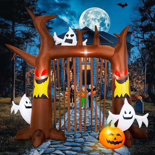 8FT Halloween Inflatable Dead Tree with Ghosts & Pumpkins K783507