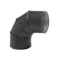 8x22 Black Double Wall Stove Pipe 45 Elbow E6415