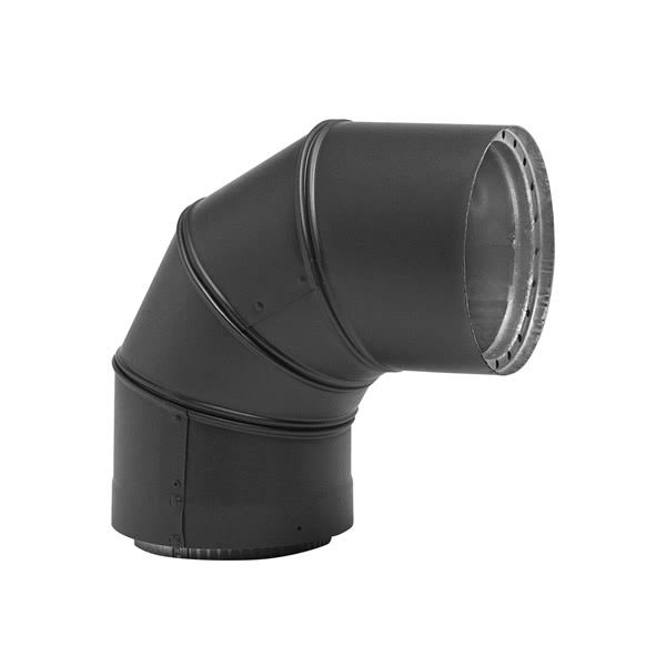 8x22 Black Double Wall Stove Pipe 45 Elbow E6415