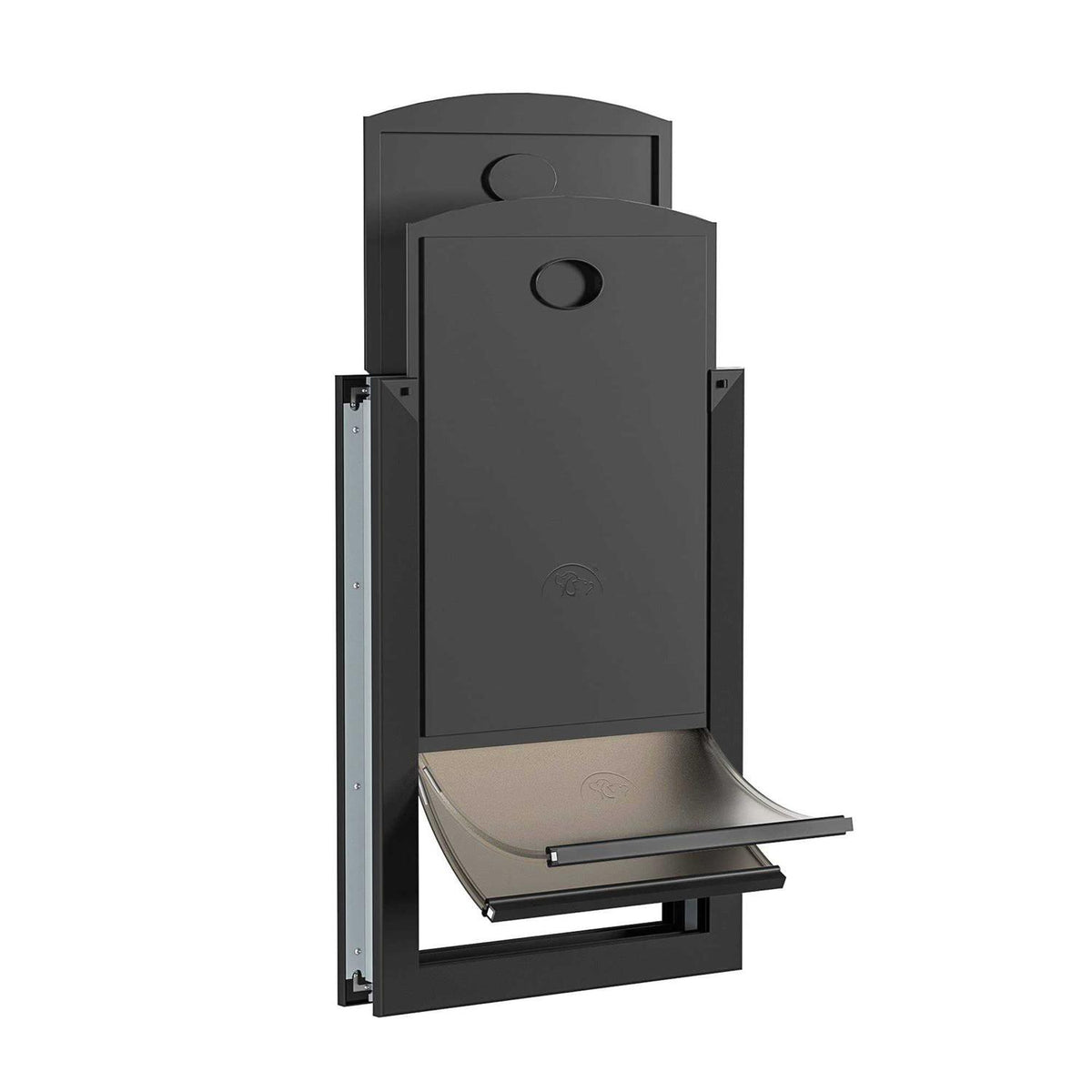 Weatherproof Dog Door with Double Flap and Sliding Lock Panel I3588