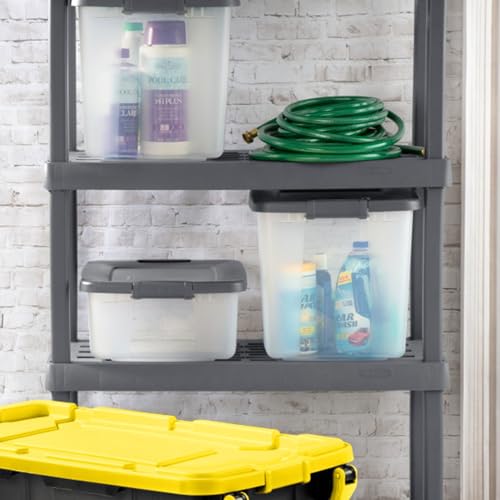 4 Shelf Lockable Plastic Storage Cabinet H7443