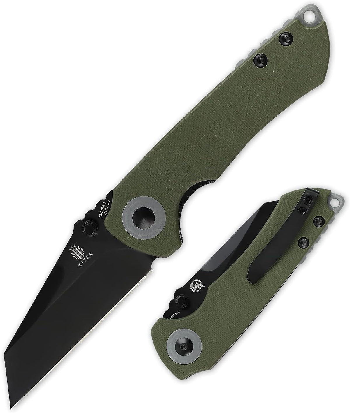 Pocket Knife with 2.98 Inches CPM-3V Wharncliff Blade, G10 Handle Y363