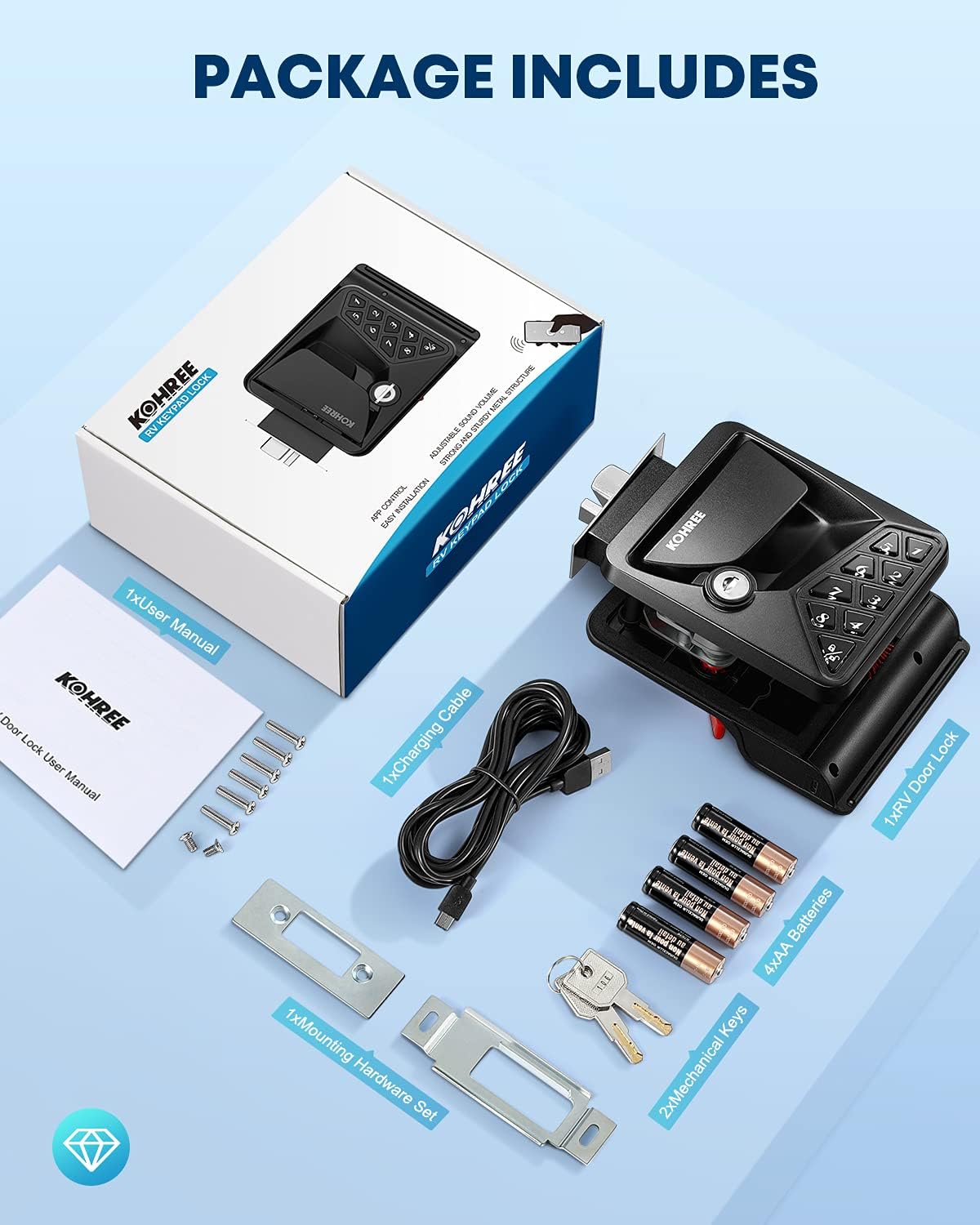 Waterproof Keyless Entry Door Lock with Keypad Deadbolt T98877
